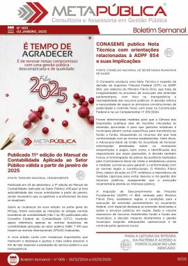 Imagem da notícia BOLETIM SEMANAL Nº 005
